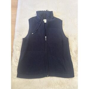 Cj‎  Banks Size X Black Sleeveless Sweater Vest Full Front Zipper